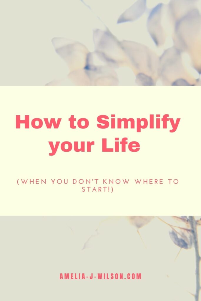 simplify life Pinterest graphic with flowers