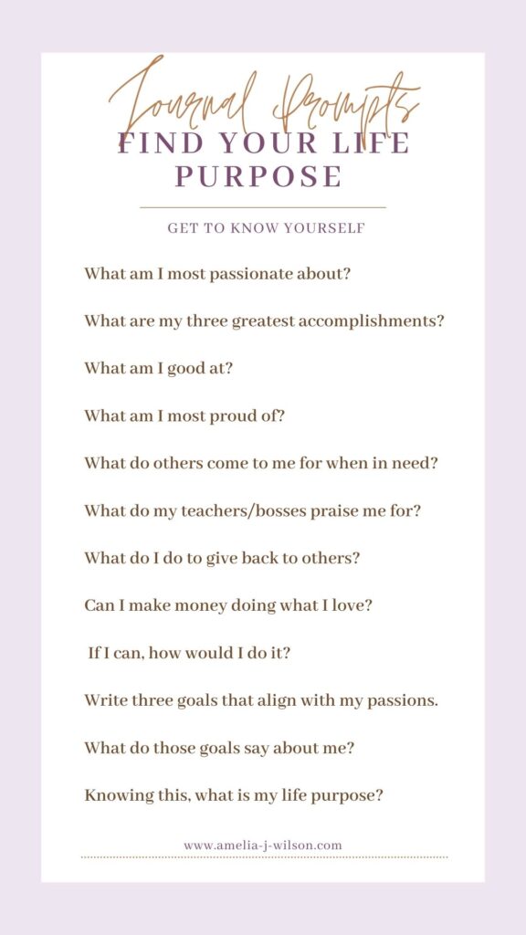 journal prompts to find your purpose in life