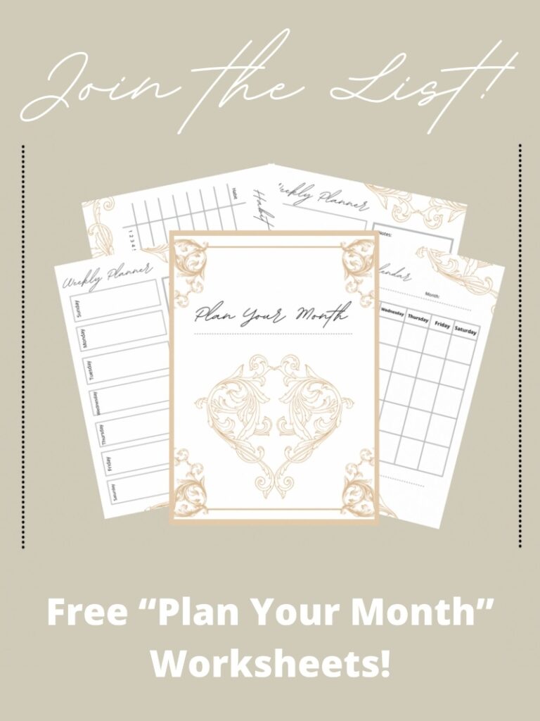 plan your month worksheets