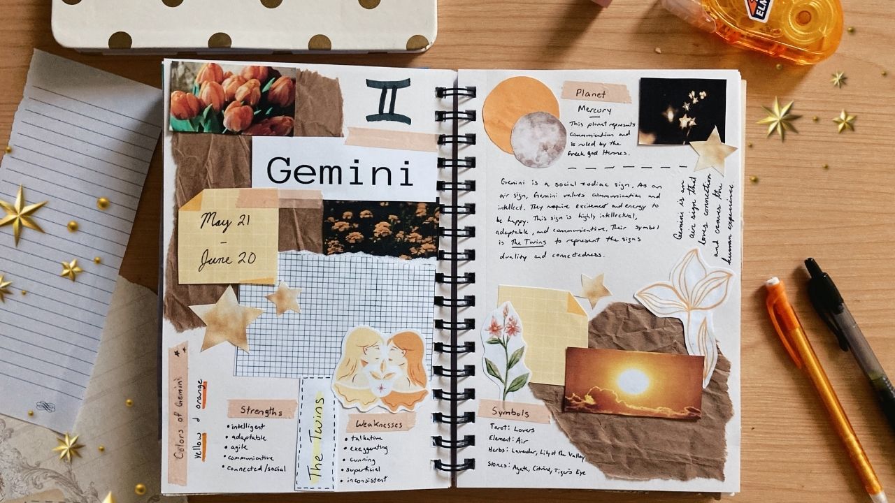 gemini zodiac scrapbook spread