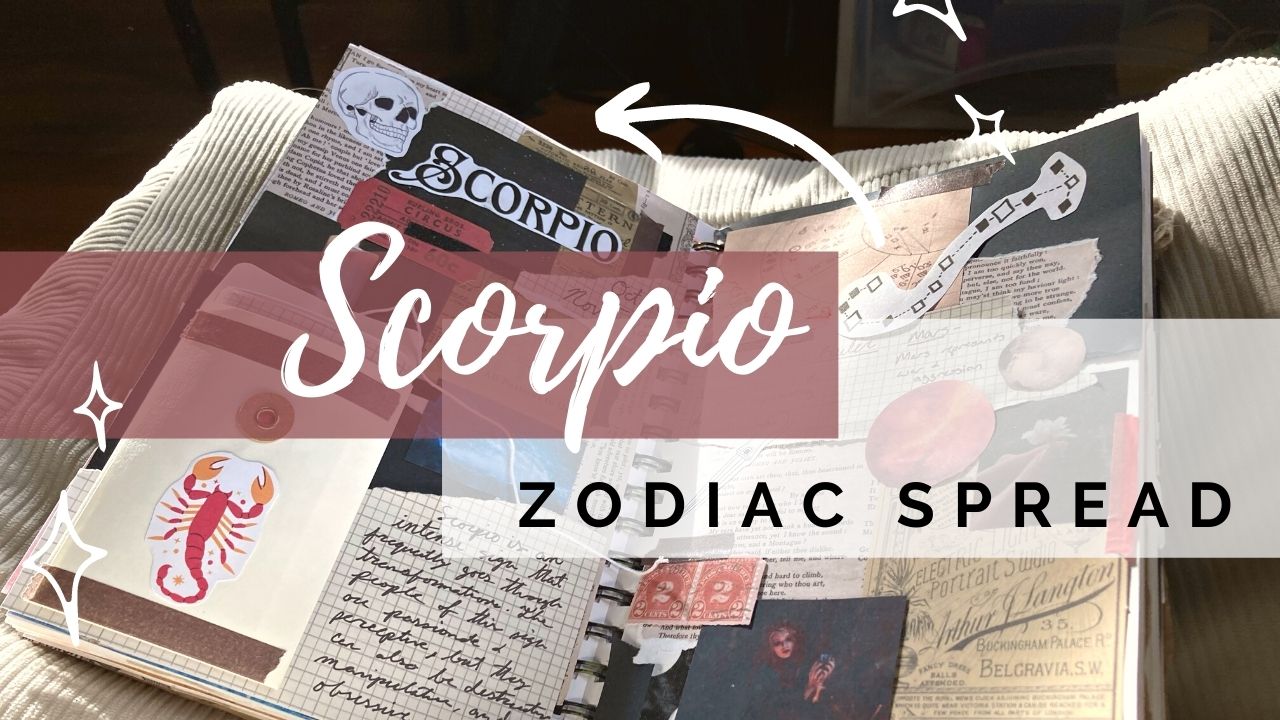Scorpio Art Journal Scrapbook Spread