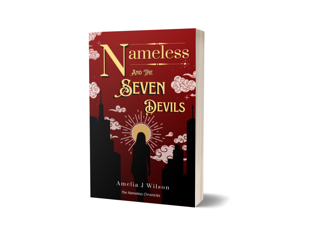nameless and the seven devils print book mockup