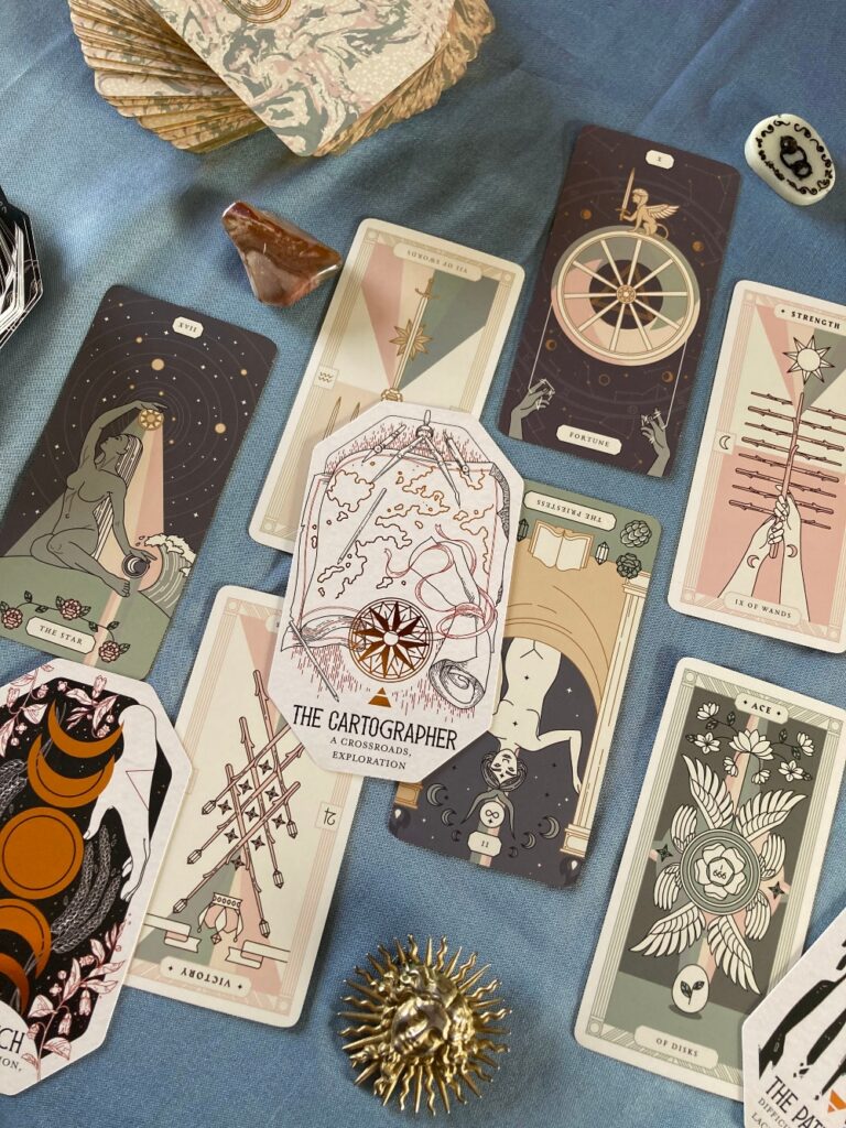 tarot spread with two decks