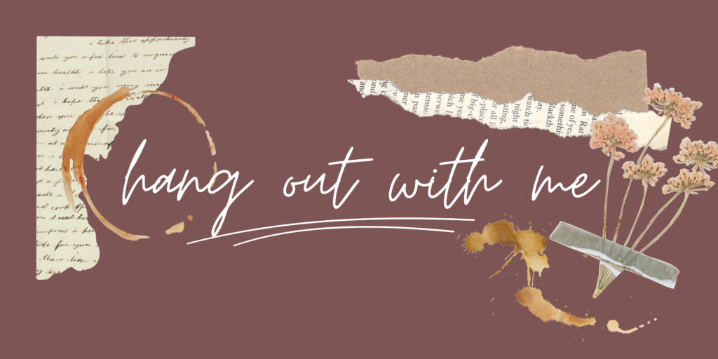 hang out with me title with coffee stains